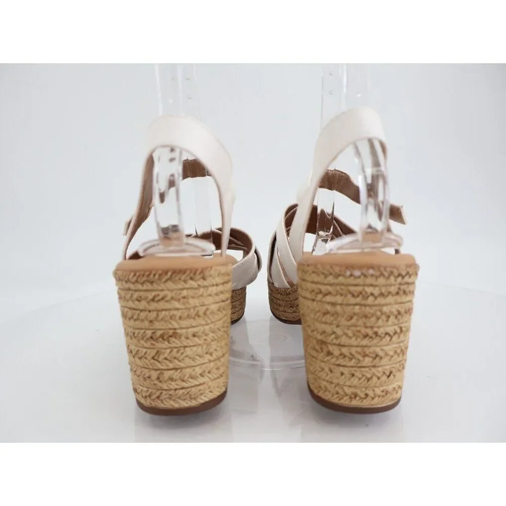 Born BOC Melodie Sandals Women's 11 White Vegan Leather Strappy Slingback Shoes